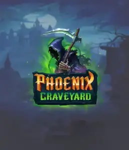 The eerie and atmospheric Phoenix Graveyard slot game interface by ELK Studios, featuring a mysterious graveyard setting. Displayed in this image is the slot's innovative expanding reels, alongside its gorgeous symbols and supernatural theme. It vividly depicts the game's theme of rebirth and immortality, attractive for those fascinated by legends.