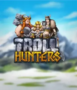 Enter the realm of "Troll Hunters," where fierce Viking warriors prepare to battle their foes. The logo features a pair of Vikings, male and female, dressed for battle, with a frosty landscape. They emanate power and determination, reflecting the core of the game's adventurous theme.